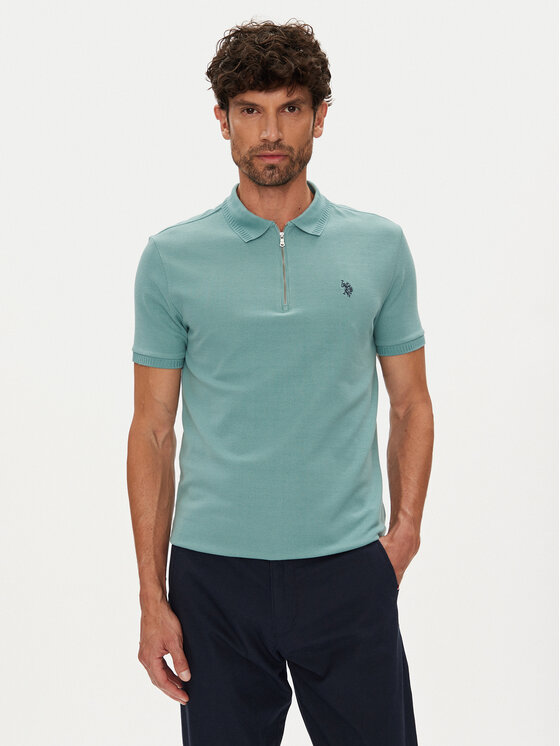 U.S. Polo Assn. Polo MUP3335 Zielony Regular Fit
