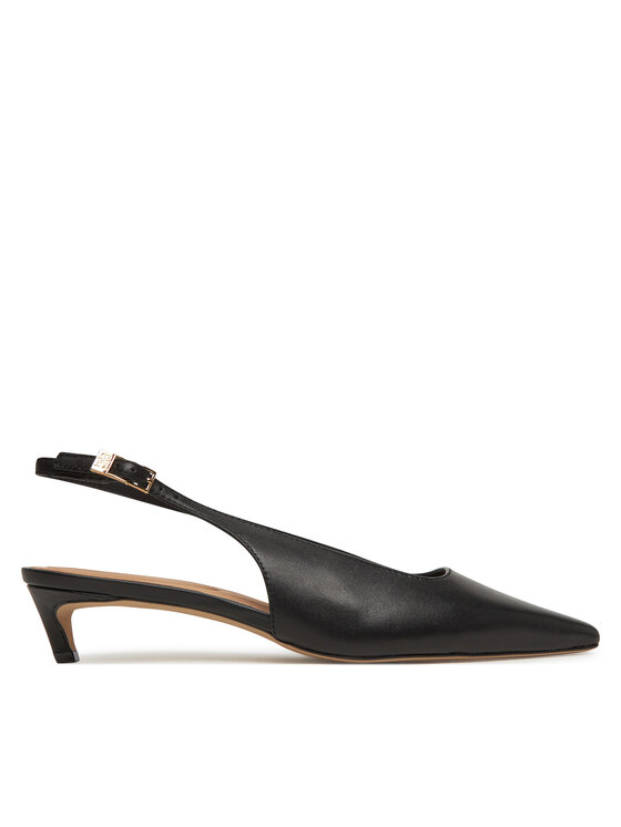 Tommy Hilfiger Czółenka Squared Toe Kitten Slingback FW0FW08711 Czarny