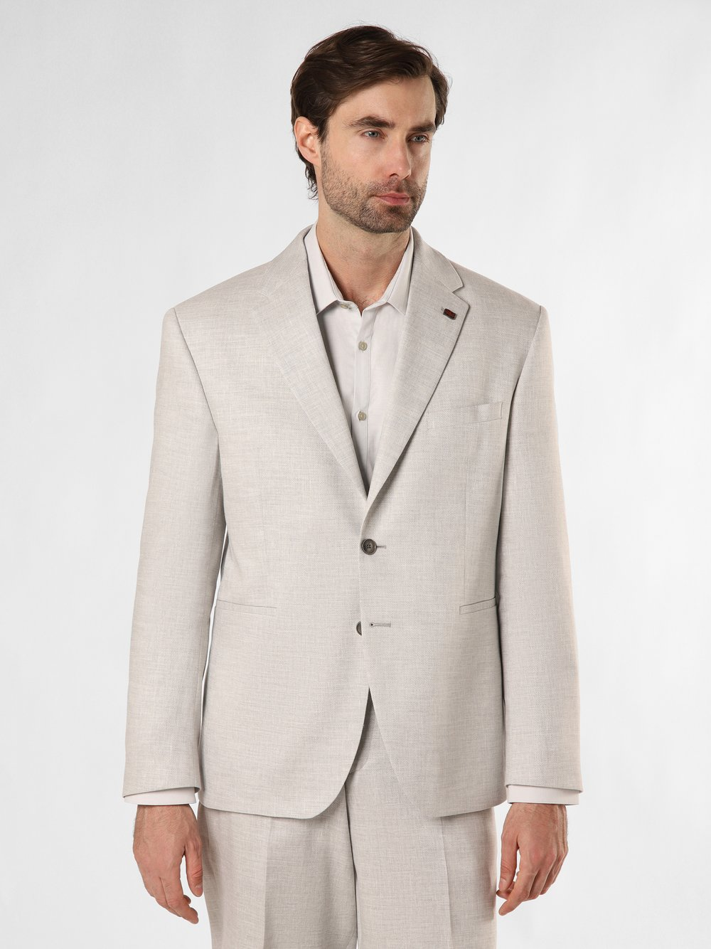 Finshley & Harding London Męska kurtka modułowa z zawartością lnu - BIG Mężczyźni Comfort Fit szary, 54