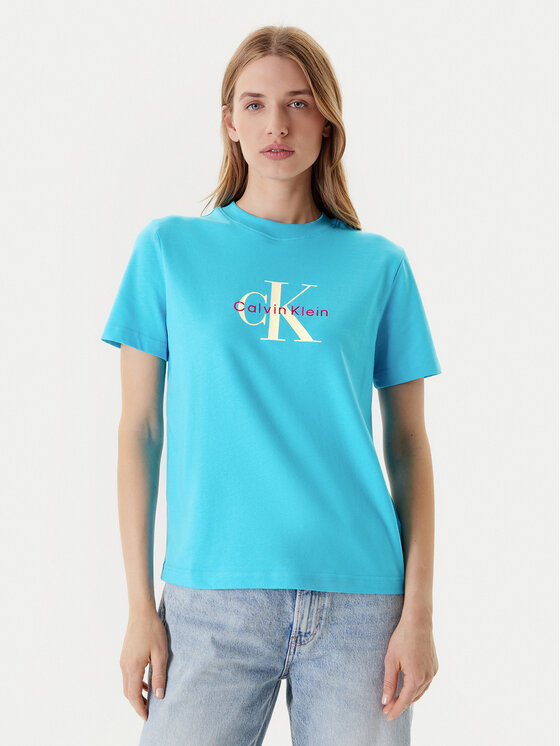 Calvin Klein Jeans T-Shirt Hero Classic LV047B865G Niebieski Regular Fit