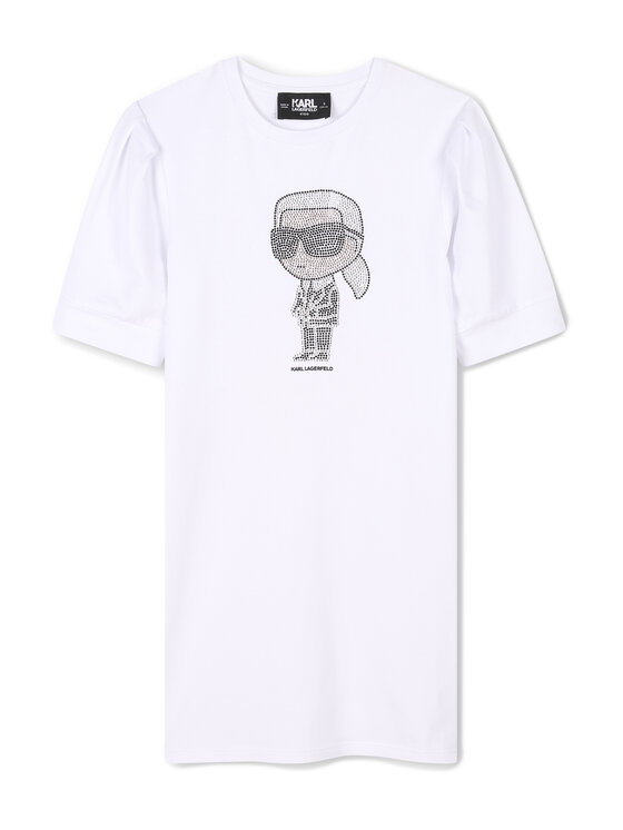 Karl Lagerfeld Kids Sukienka codzienna Z30458 M Biały Regular Fit