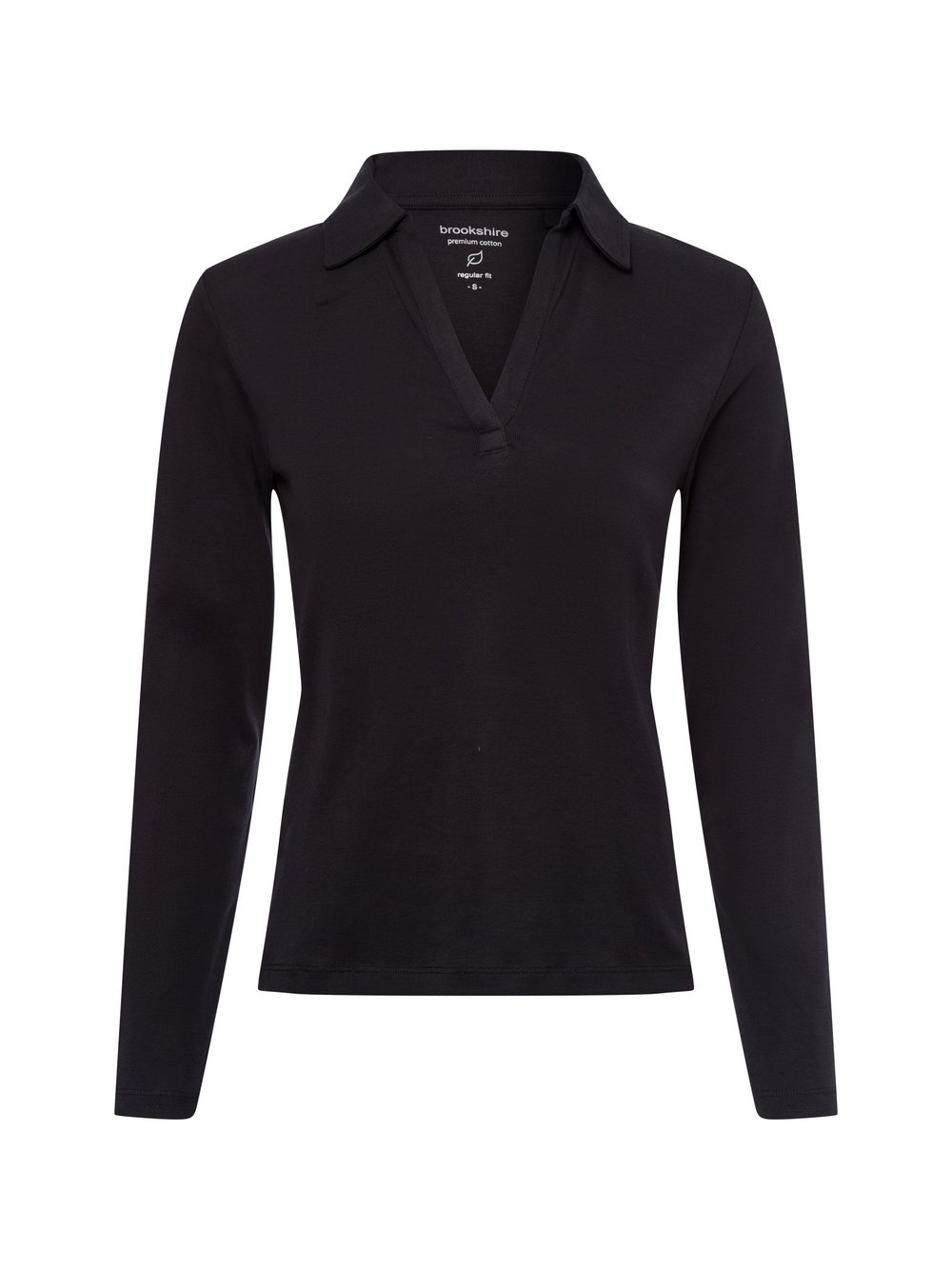 brookshire Damska koszulka z długim rękawem Kobiety Bawełna czarny jednolity, XL
