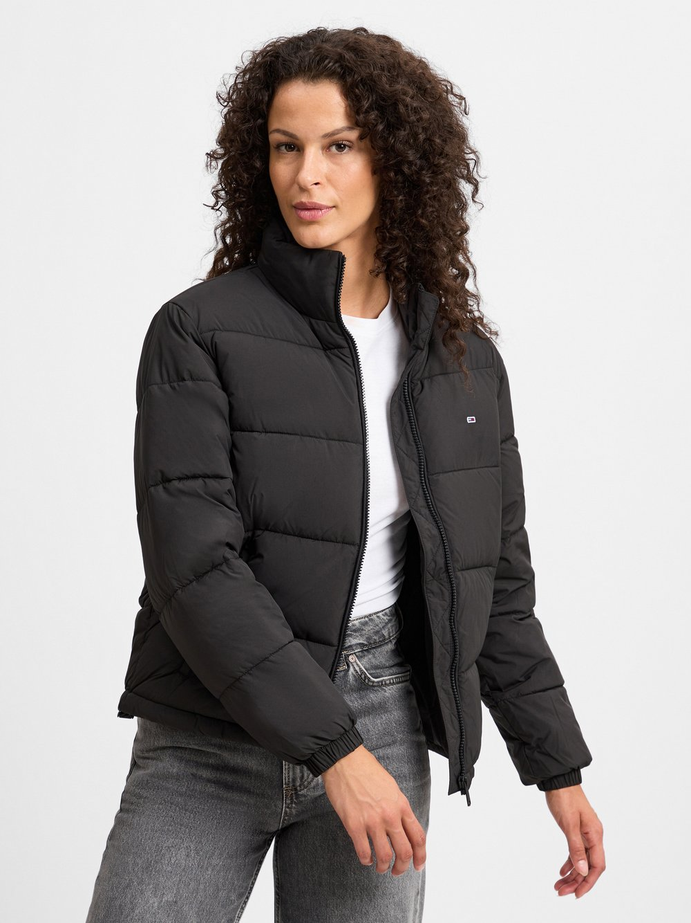 Tommy Jeans Damska kurtka pikowana Kobiety Sztuczne włókno czarny, M