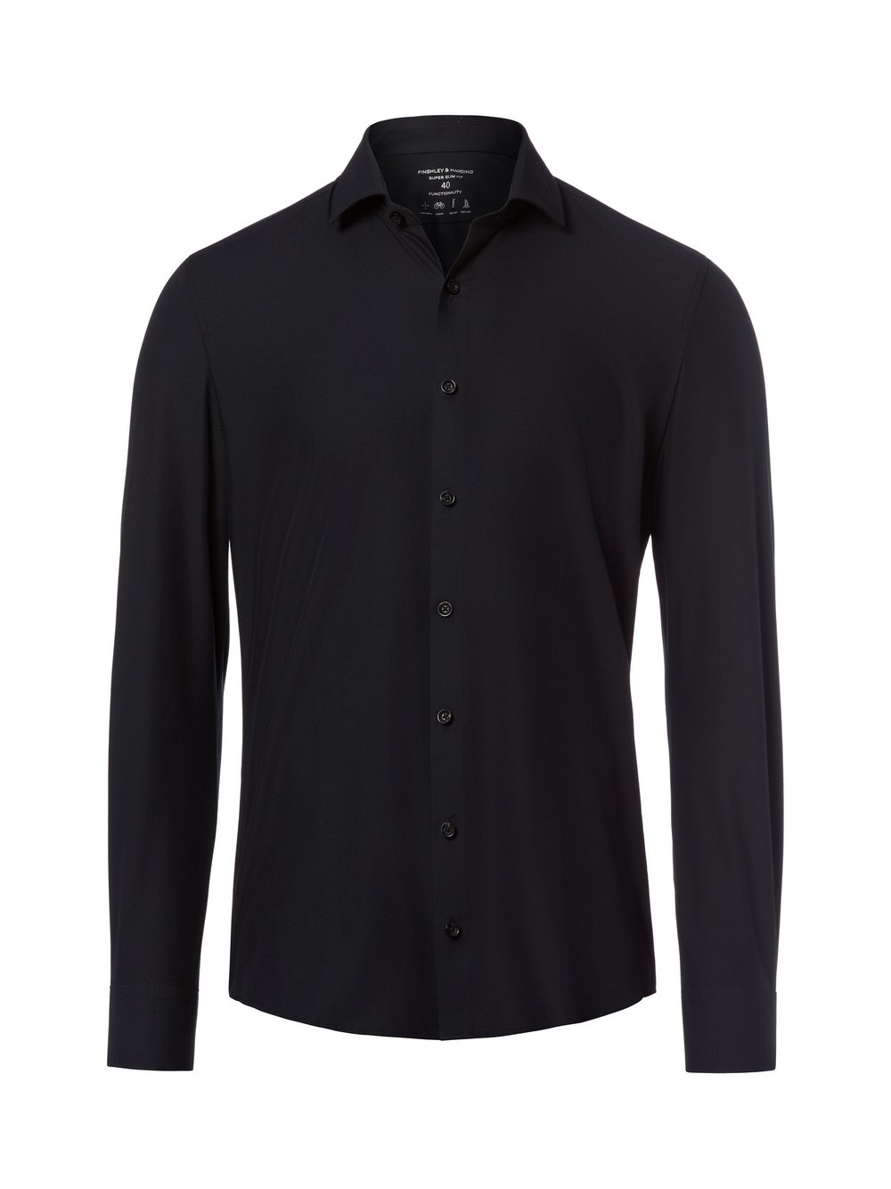 Finshley & Harding Koszula męska Mężczyźni Super Slim Fit czarny, 44