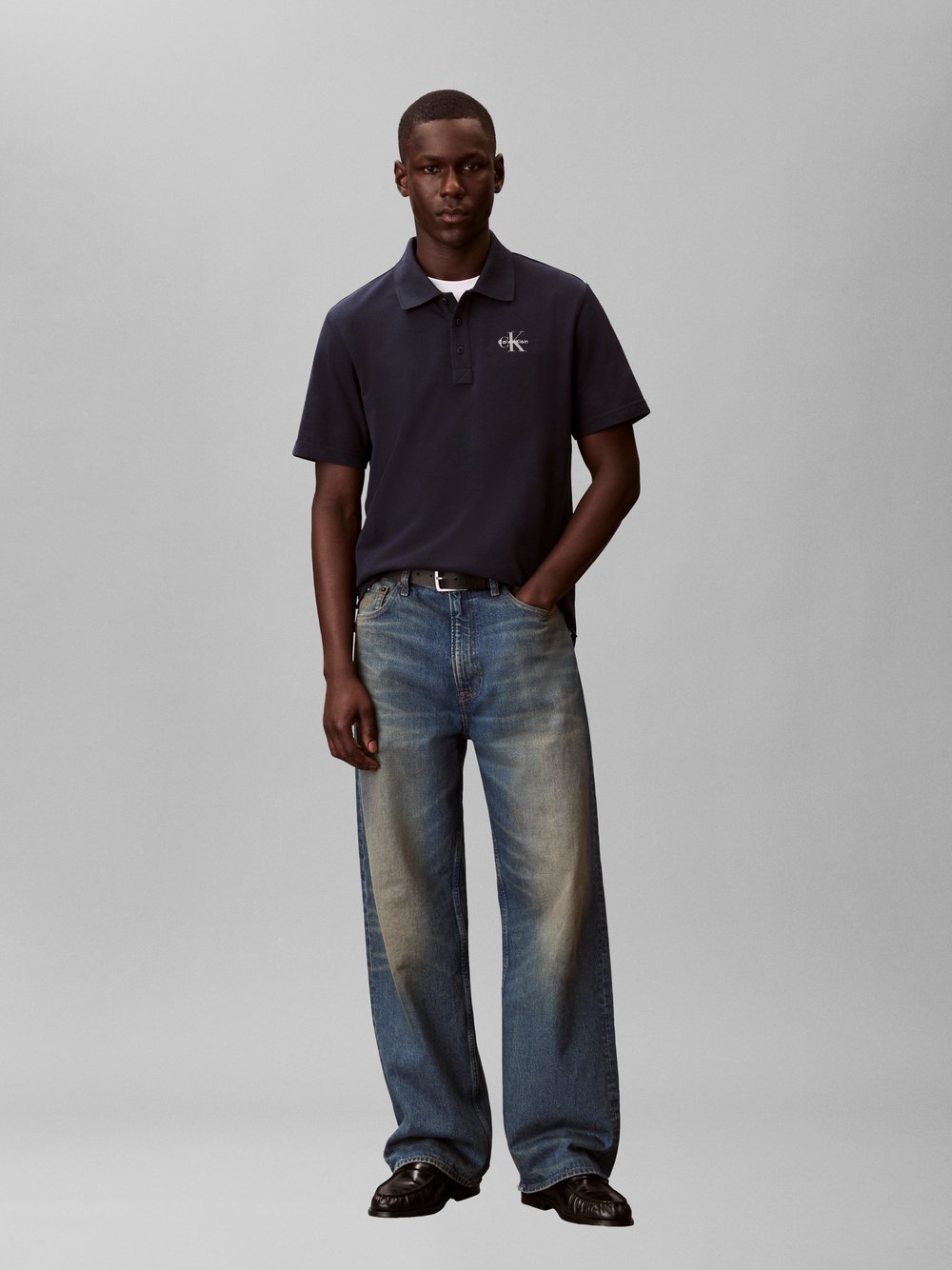 Calvin Klein Jeans Męska koszulka polo Mężczyźni Bawełna niebieski, XXL