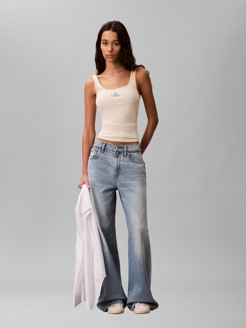 Calvin Klein Jeans Damski podkoszulek Kobiety Bawełna żółty, S