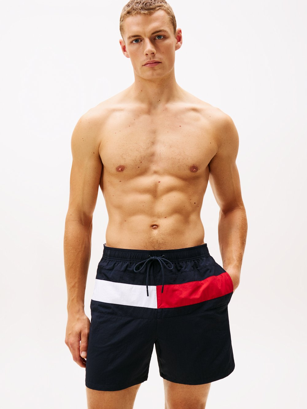 Tommy Hilfiger Męskie spodenki kąpielowe Mężczyźni niebieski|czerwony|biały, L