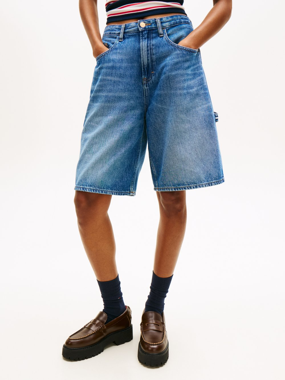 Tommy Jeans Damskie dżinsowe szorty bermudy Kobiety Bawełna niebieski, 27