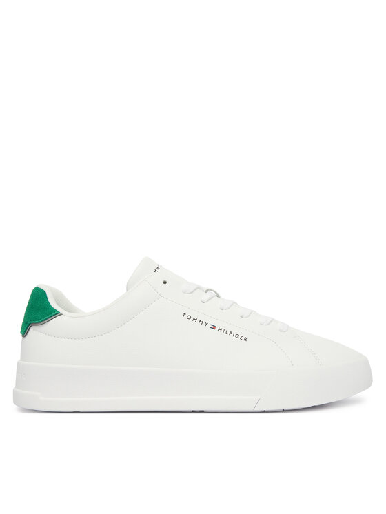 Tommy Hilfiger Sneakersy Th Court Lth Detail Ess FM0FM05367 Biały