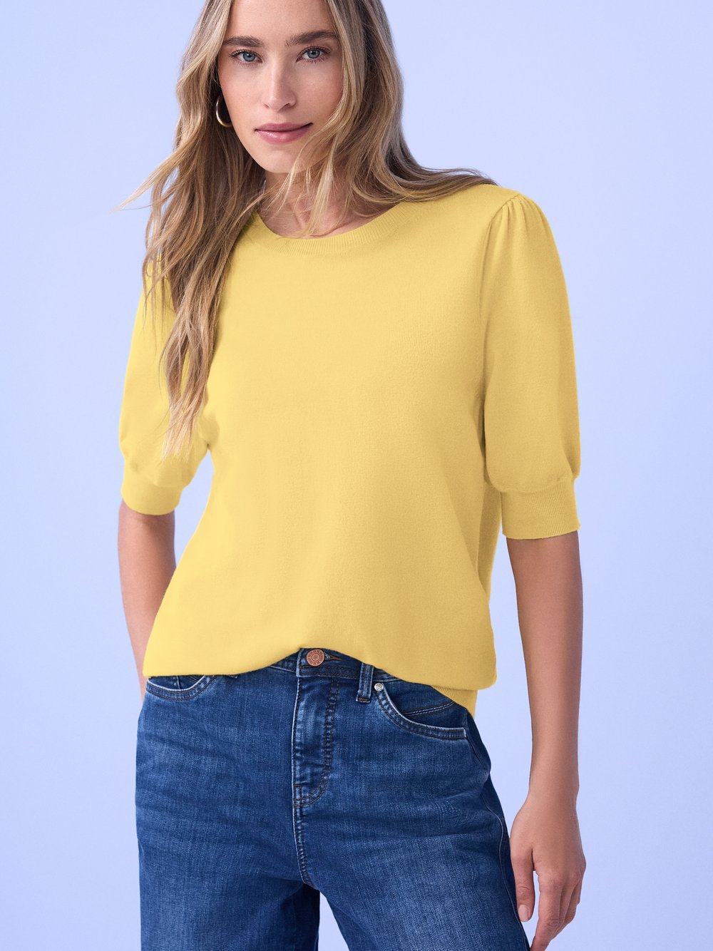 Street One Sweter damski Kobiety drobna dzianina żółty, 38
