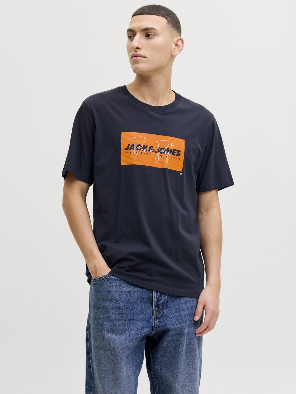 Jack & Jones Koszulka męska Mężczyźni Bawełna niebieski, S