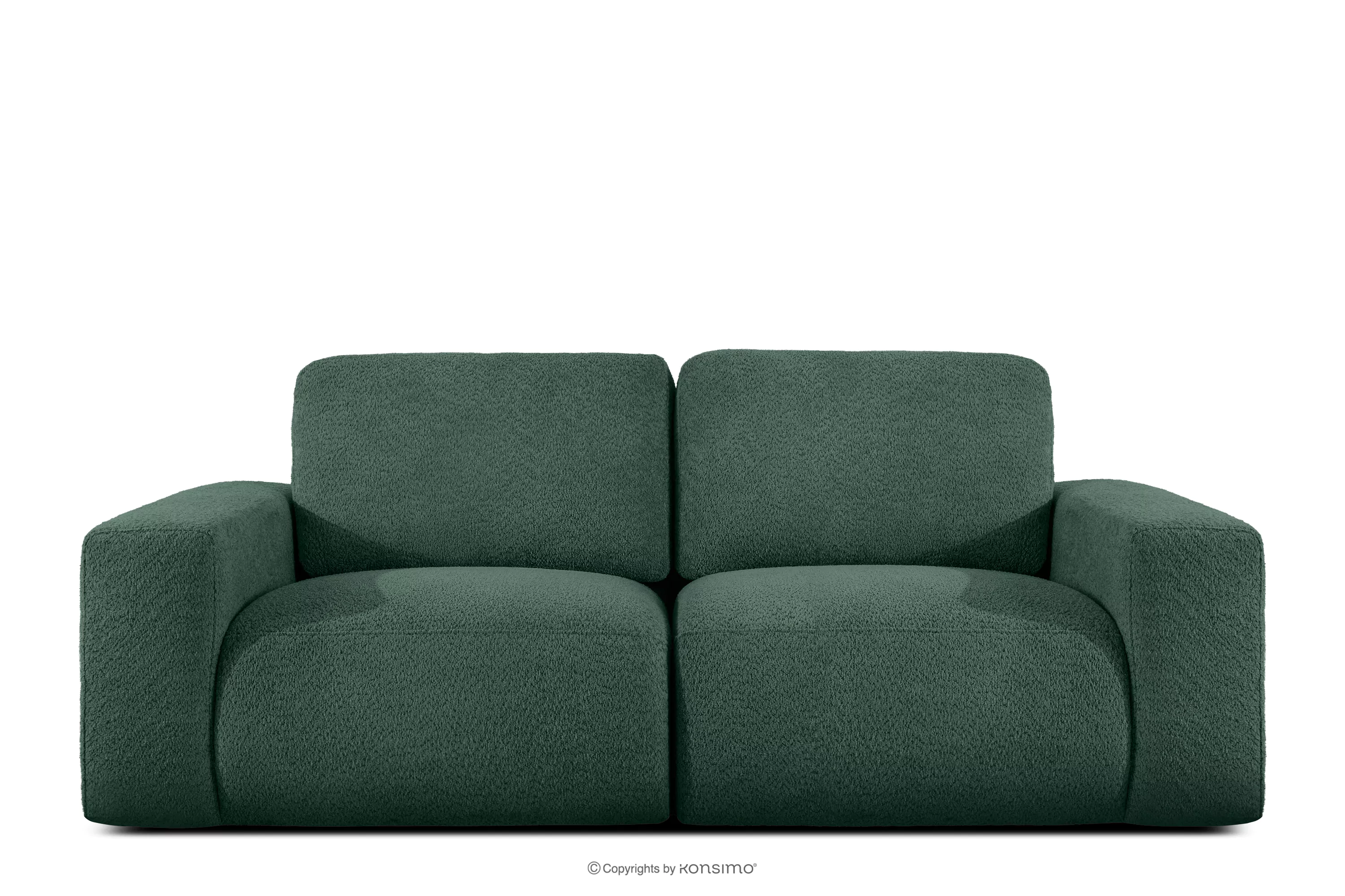 Sofa dwuosobowa modułowa w tkaninie boucle zielony ZUCCO