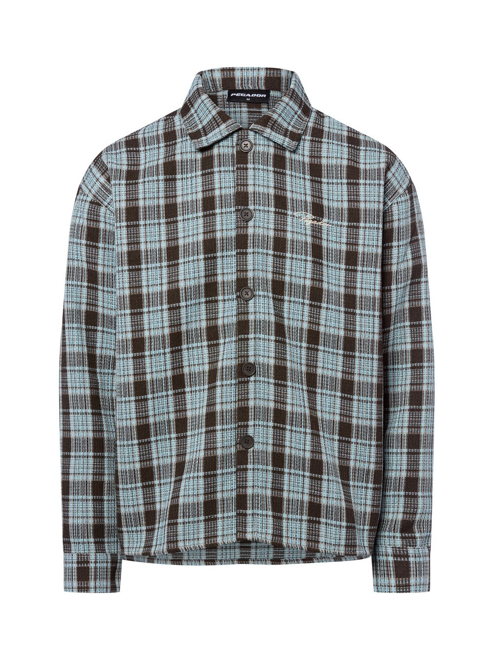 PEGADOR Męska koszula casual - Rupit Mężczyźni Comfort Fit niebieski|brązowy, XL