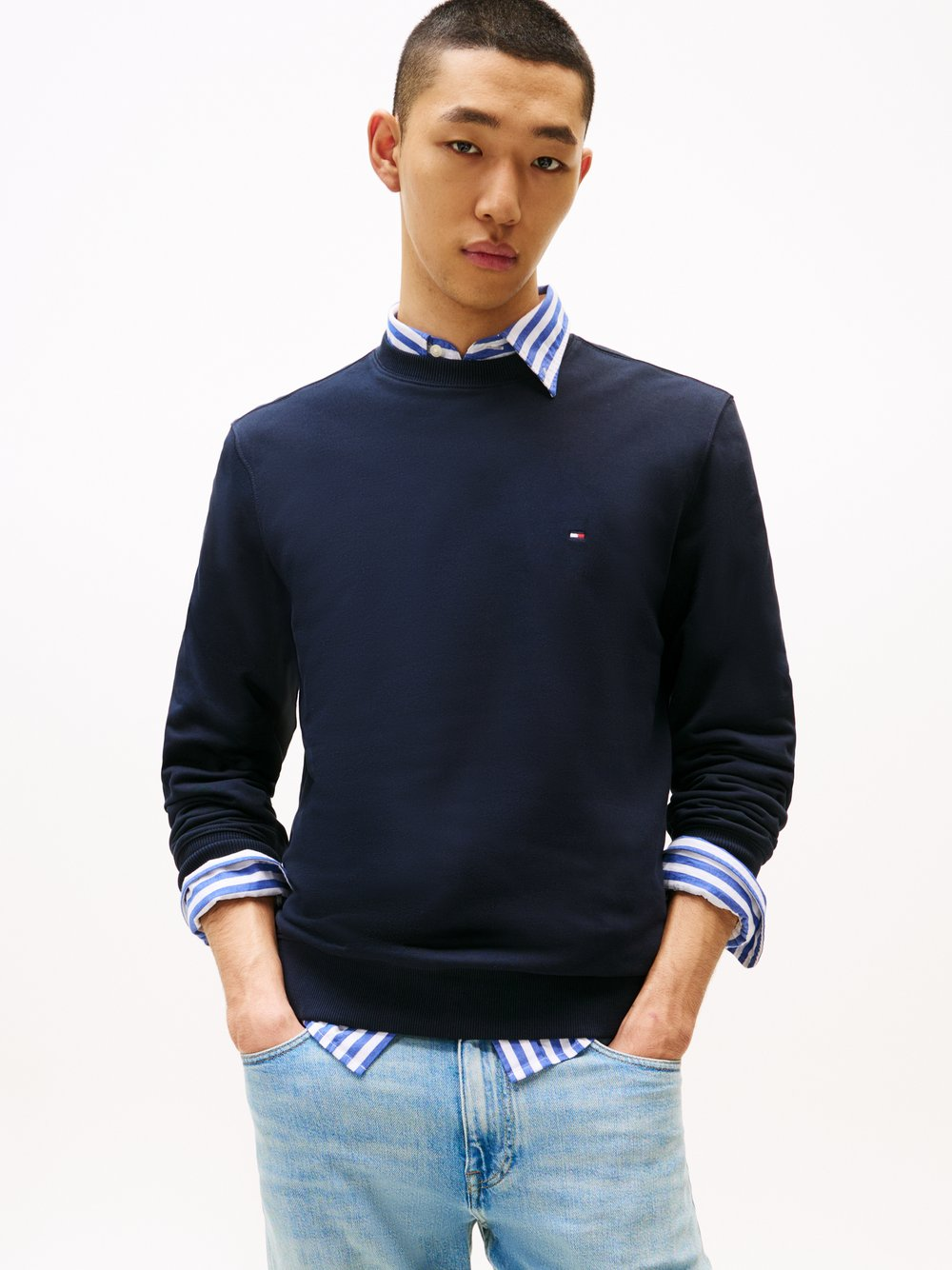 Tommy Hilfiger Bluza męska Mężczyźni Bawełna niebieski, M