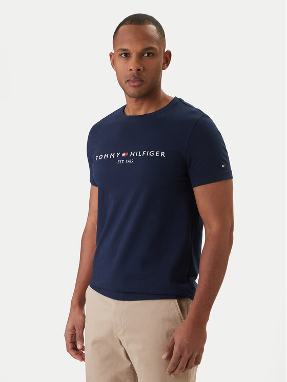 Tommy Hilfiger T-Shirt Logo MW0MW11797 Granatowy Regular Fit