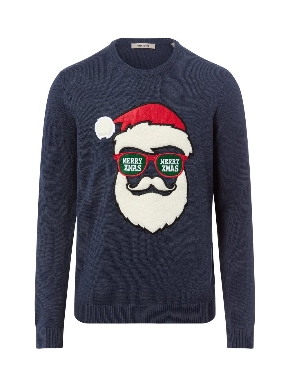 Only&Sons Męski sweter z dzianiny - ONSXmas Mężczyźni drobna dzianina niebieski, L