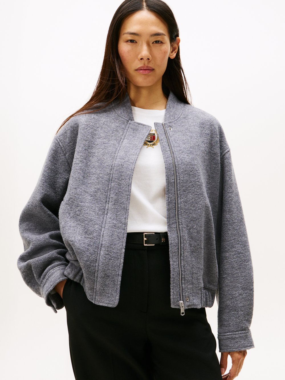 Tommy Hilfiger Wełniana bluza damska Kobiety szary, 38