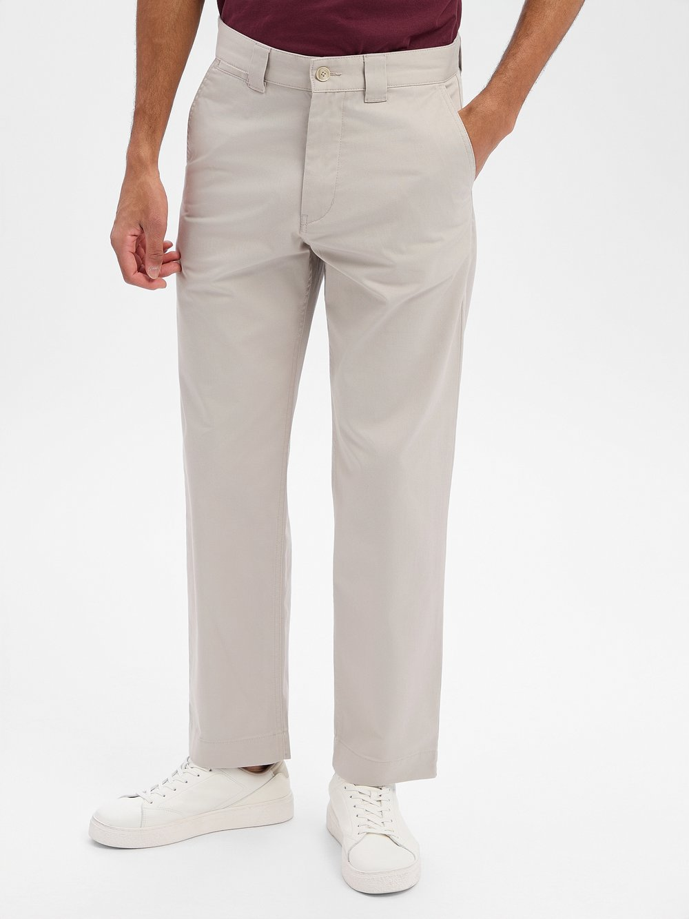 BOSS Orange Spodnie - Chino Straight Mężczyźni Bawełna szary, 31-32
