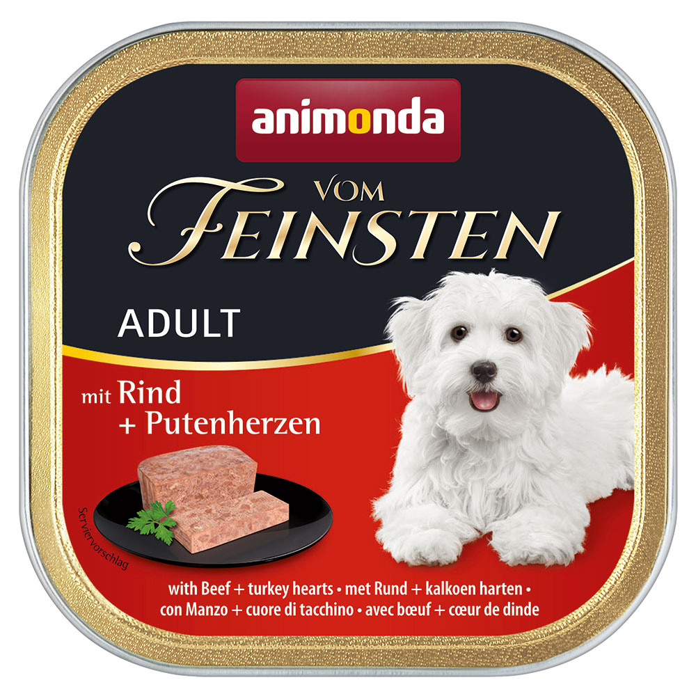 Megapakiet animonda vom Feinsten Adult, 24 x 150 g - Wołowina z sercami indyczymi