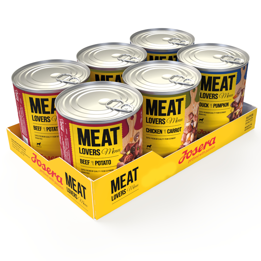 Megapakiet Josera Meatlovers Menu, 12 x 800 g - Pakiet mieszany (3 smaki, stara szata graficzna)