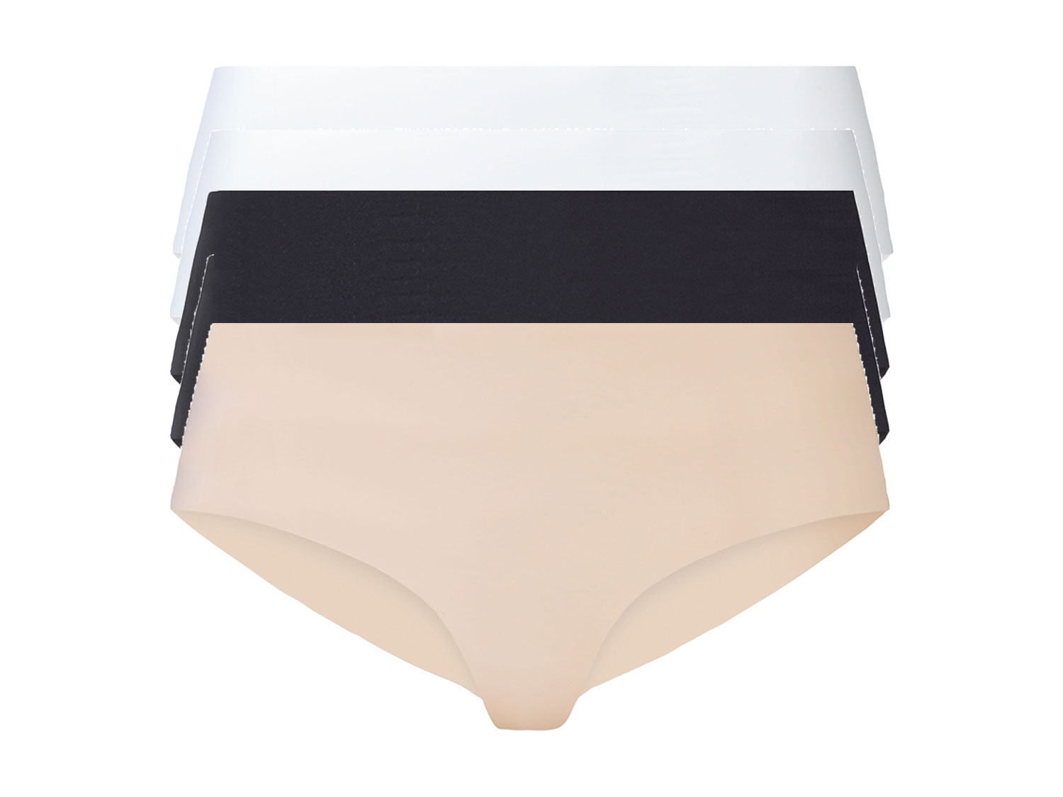 esmara® Hipstery damskie cięte laserowo, 5 par (Czarny/beżowy/biały, XS (32/34))