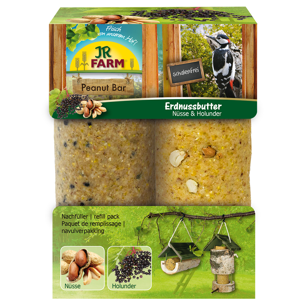 JR Garden Batonik orzechowy, z czarnym bzem - 2 x 350 g