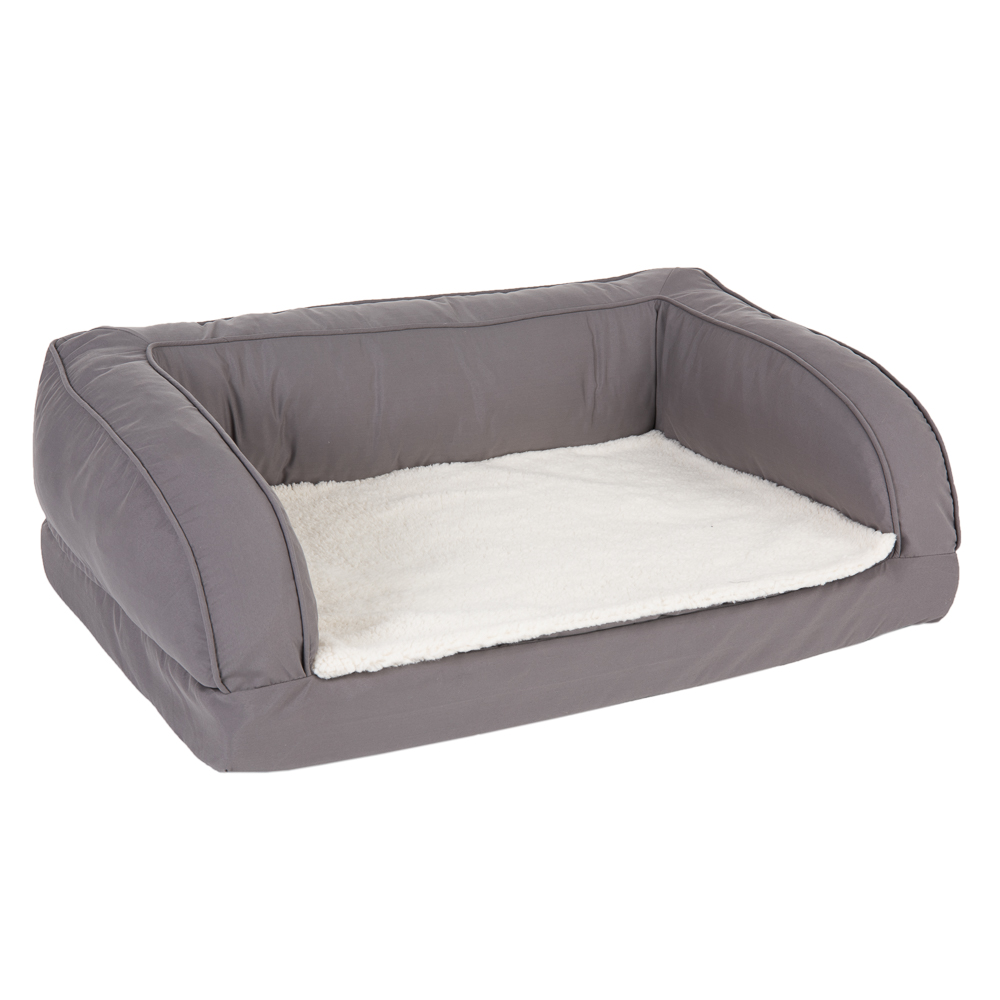 Ortopedyczna sofa dla psa, szara - Dł. x szer. x wys.: 75 x 50 x 25 cm miniaturka