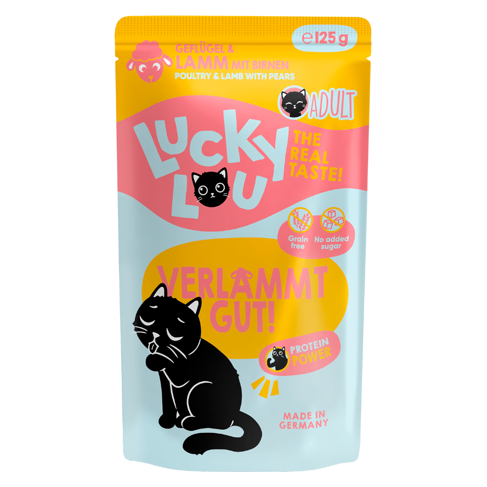 Megapakiet Lucky Lou Adult, 48 x 125 g - Drób i jagnięcina