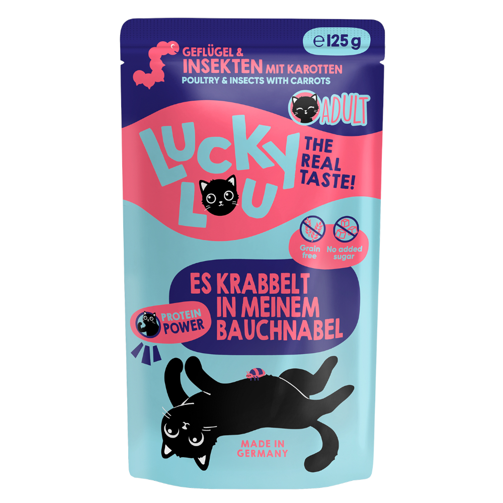 Lucky Lou Adult, 16 x 125 g - Drób i owady