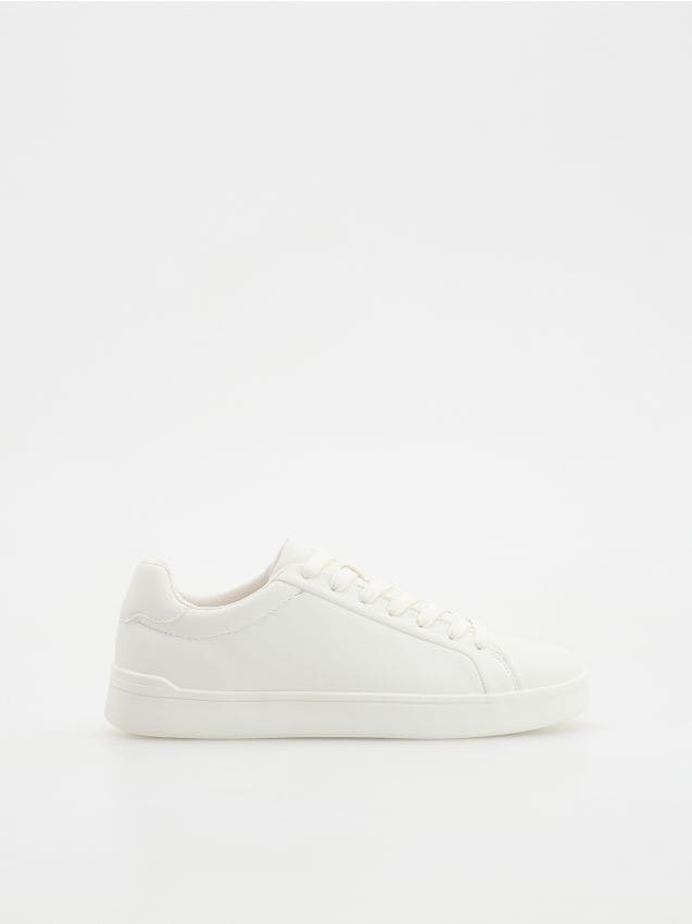 Reserved - Sneakersy z imitacji skóry - biały