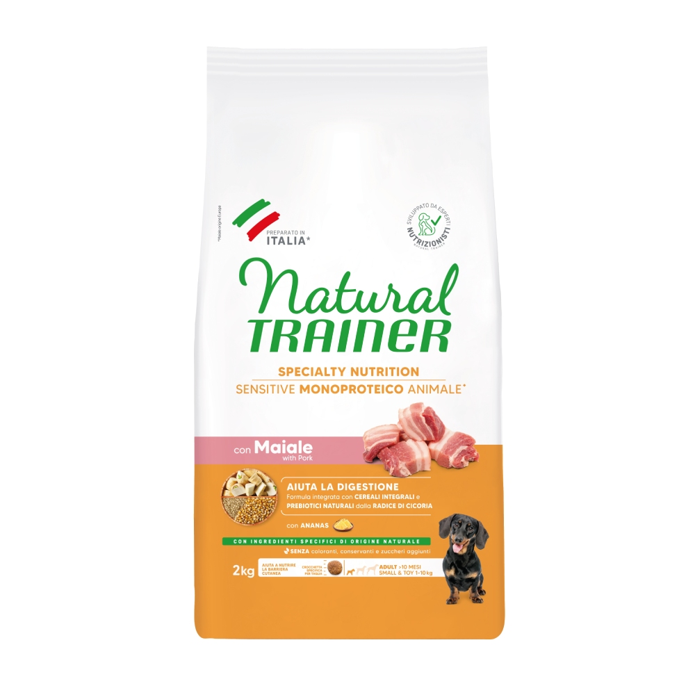Natural Trainer Sensitive Adult Small & Toy, wieprzowina - 2 kg