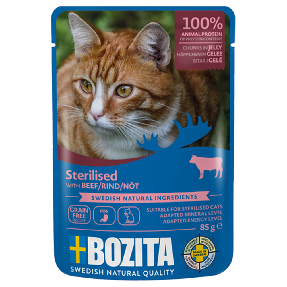 Bozita Sterillised, kawałki w galarecie, 12 x 85 g - Wołowina