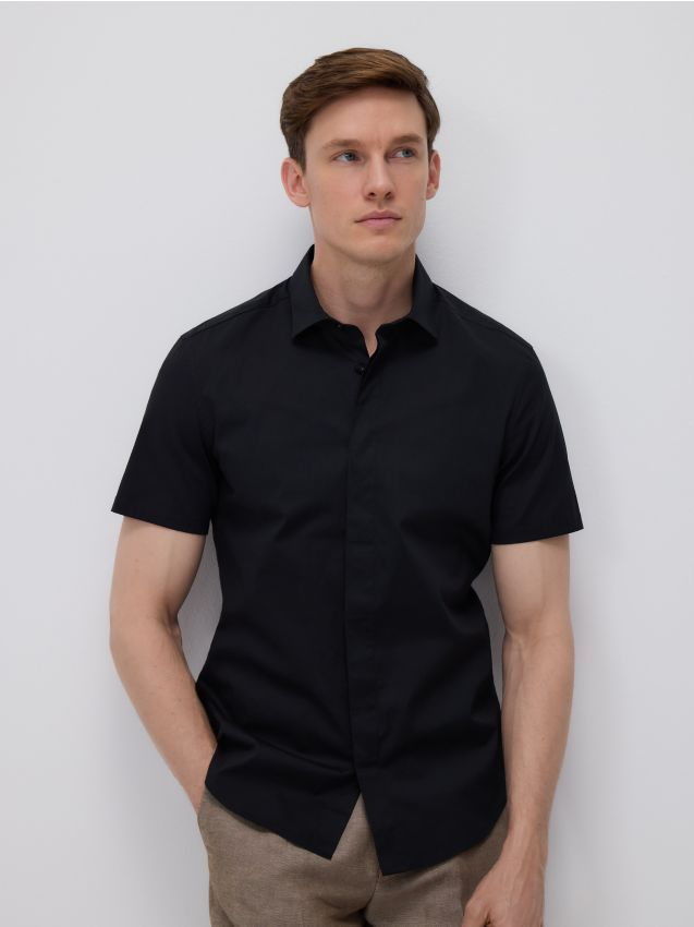 Reserved - Bawełniana koszula super slim fit - czarny