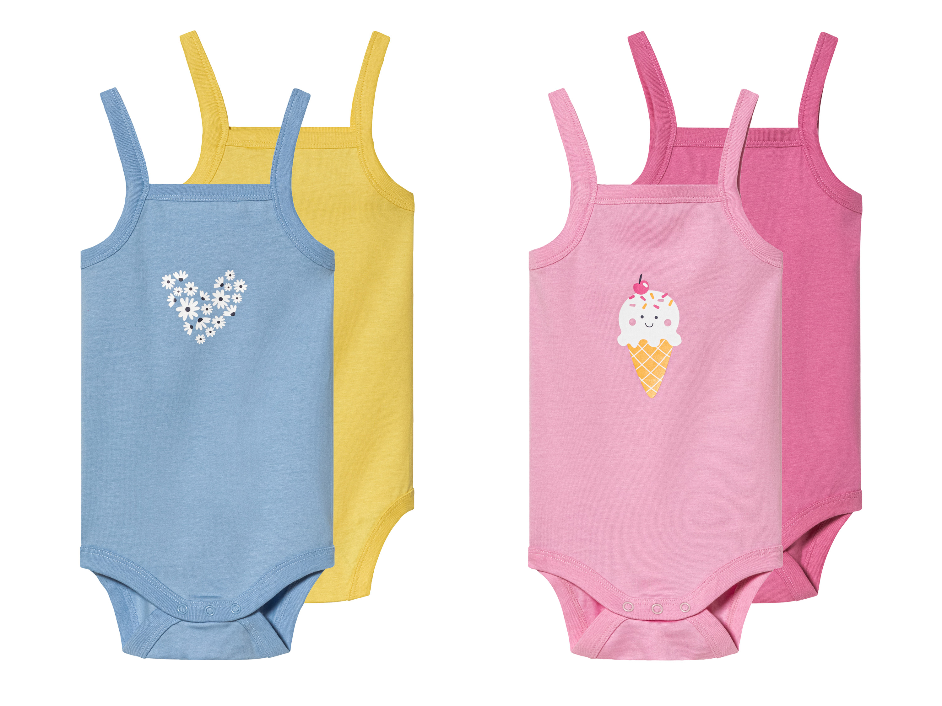 lupilu® Body niemowlęce bawełniane, 2 sztuki miniaturka