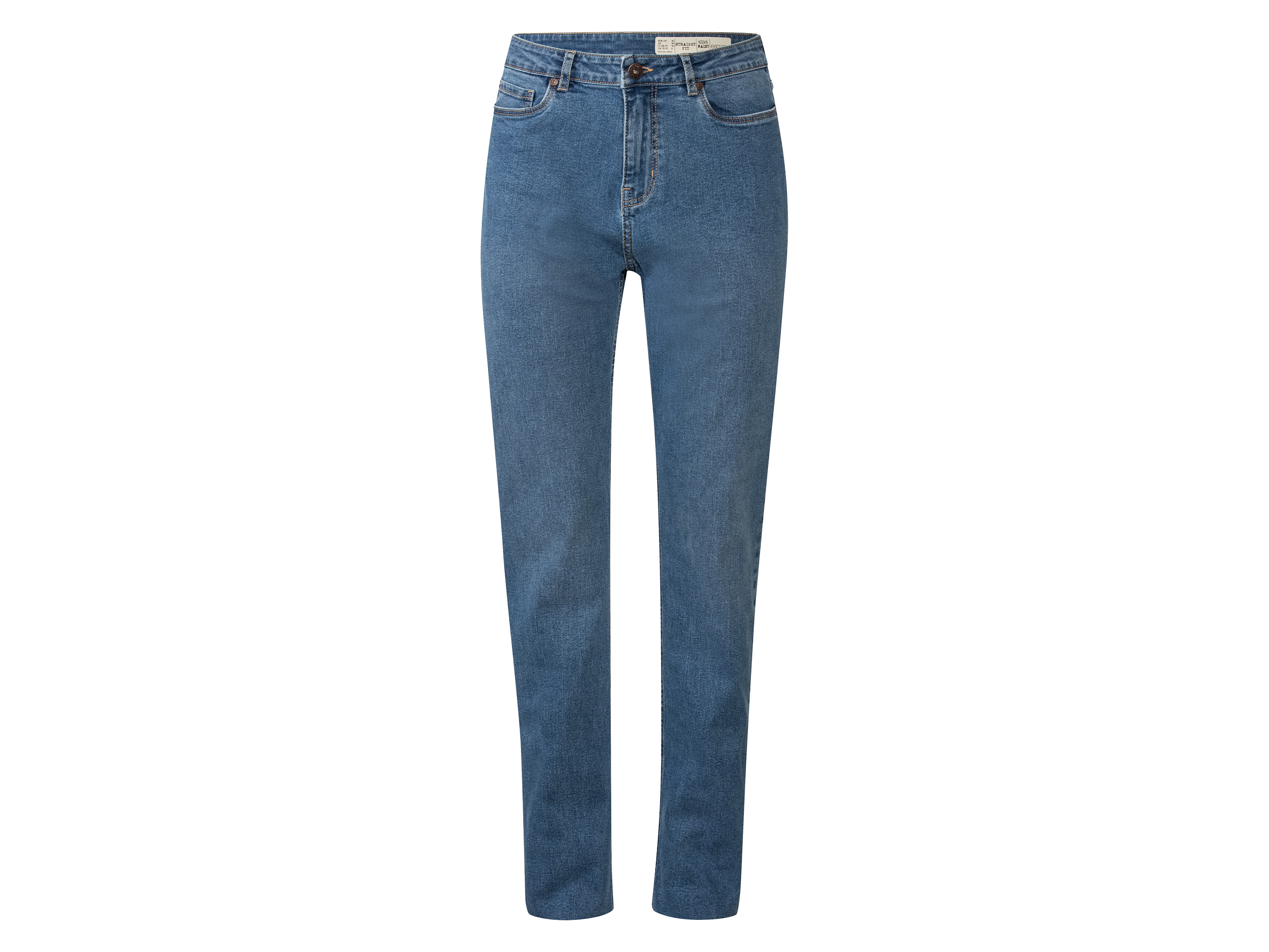 esmara® Jeansy damskie straight fit (Niebieski, 38, wysoka sylwetka)