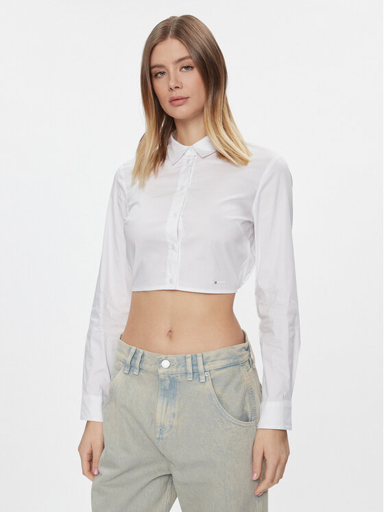Tommy Jeans Koszula DW0DW17344 Biały Slim Fit
