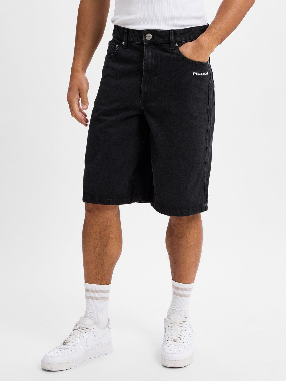 PEGADOR Męskie spodenki jeansowe - KOLAR JORTS Mężczyźni Bawełna czarny, 34