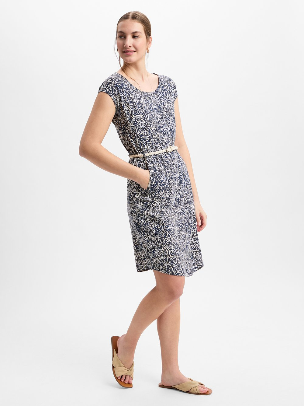 Ragwear Damska sukienka na co dzień - Lilithe Kobiety Bawełna niebieski, XS