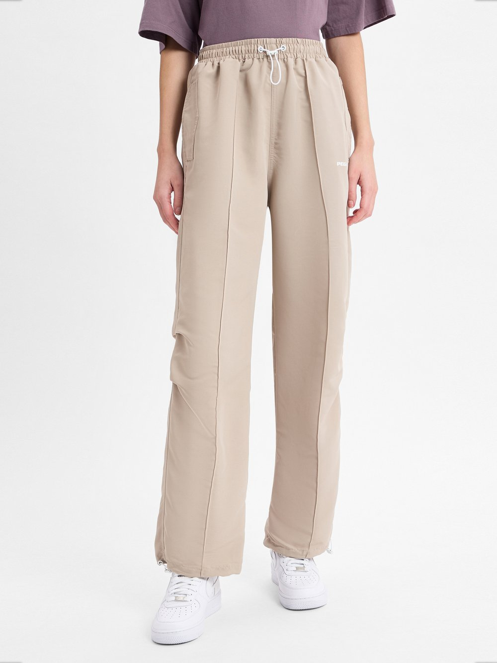 PEGADOR Damskie spodnie materiałowe - Leonie Track Pants Kobiety Sztuczne włókno beżowy, XS
