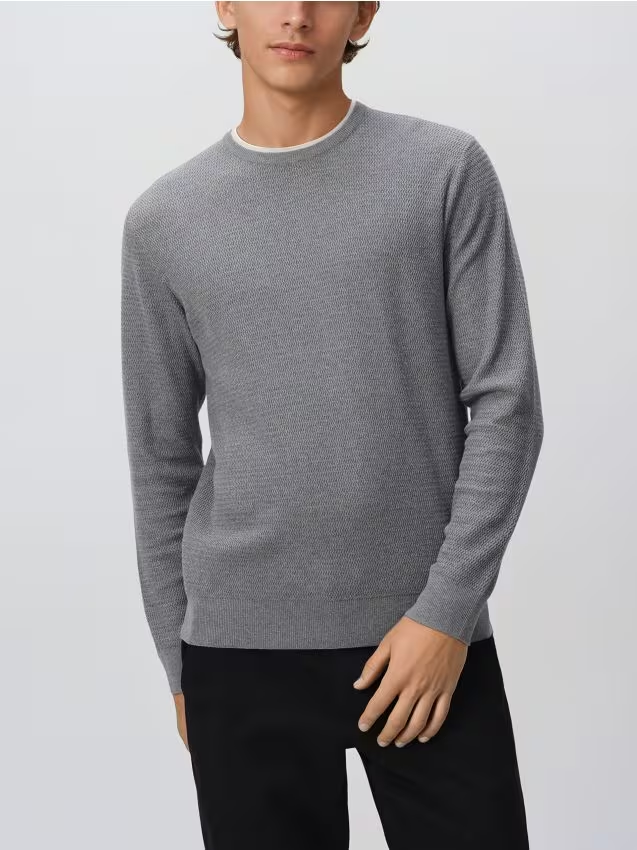 Reserved - Sweter z bawełną - szary