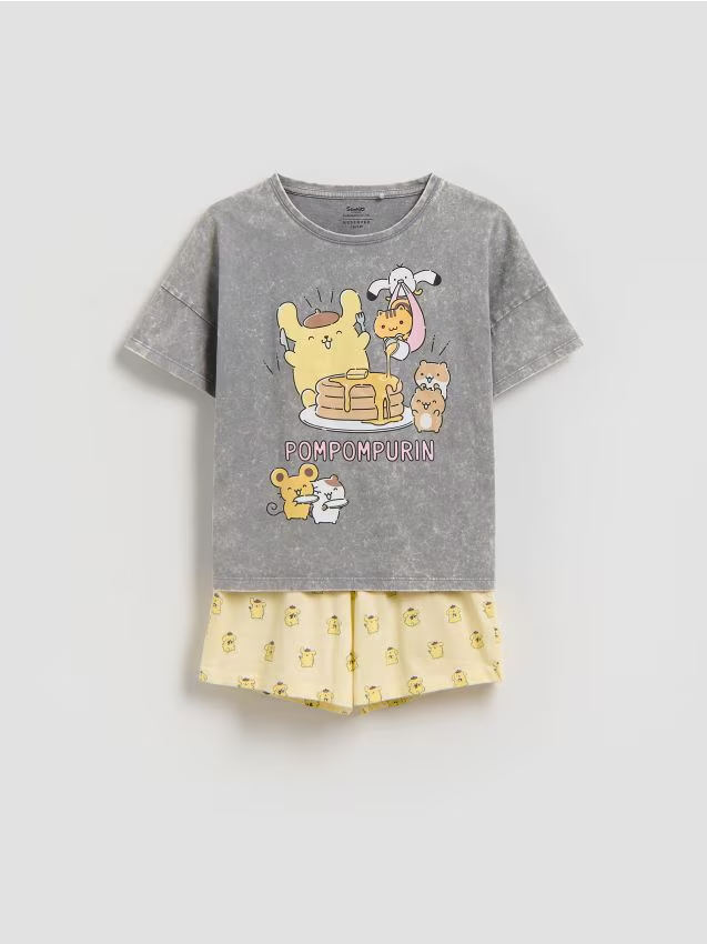 Reserved - Dwuczęściowa piżama Pompompurin - wielobarwny