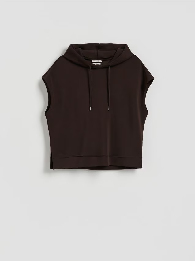 Reserved - Bluza bez rękawów - ciemnobrązowy
