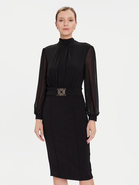 Rinascimento Sukienka koktajlowa CFC0126210003 Czarny Slim Fit