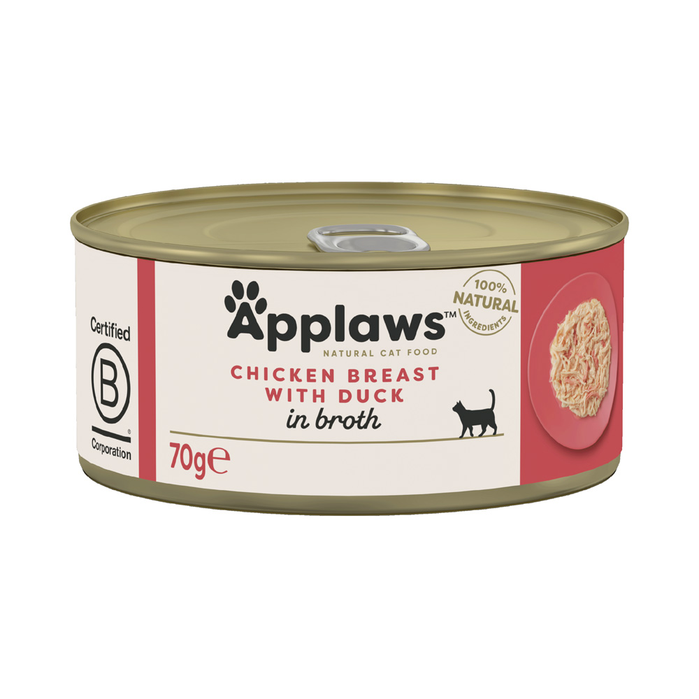 Applaws w bulionie, 6 x 70 g - Pierś z kurczaka z kaczką