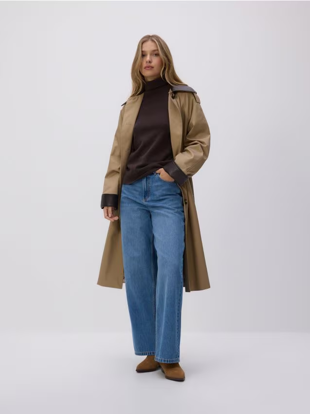 Reserved - Jeansy wide leg z wysokim stanem - niebieski