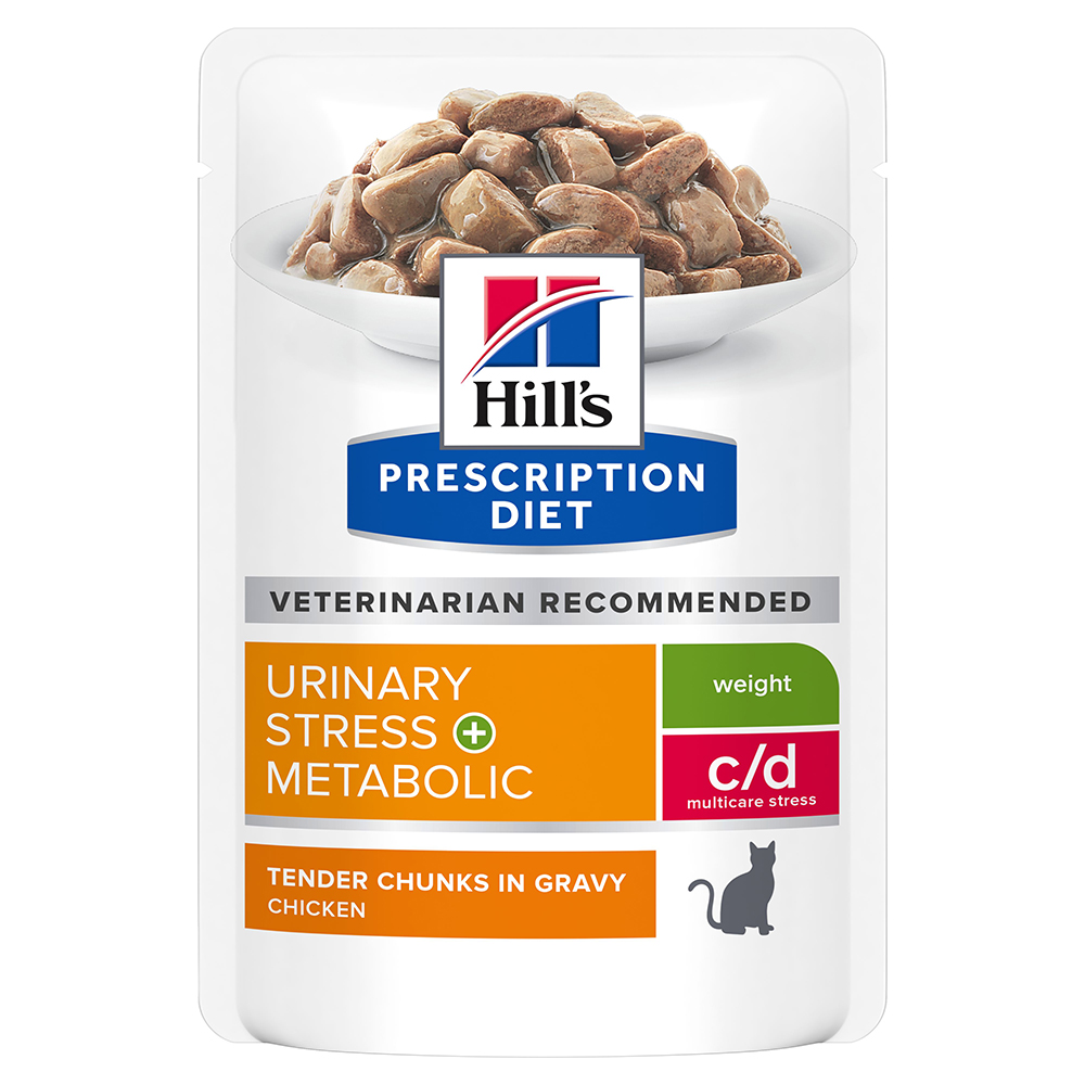 36 x 85 g / 72 x 82 g / 72 x 156 g Hill's Prescription Diet, karma mokra dla kota w super cenie! - c/d Multicare Stress + Metabolic, kurczak, 36 x 85 g