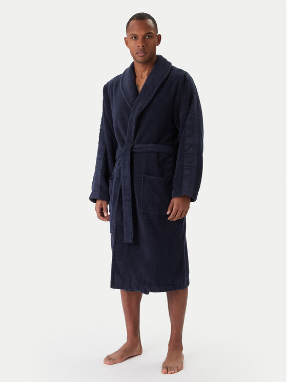 Calvin Klein Underwear Szlafrok 000EM1159E Granatowy