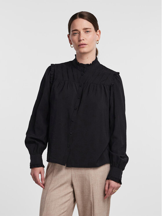 YAS Koszula 26030892 Czarny Regular Fit