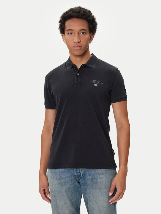 Napapijri Polo Elbas NP0A4GDL Czarny Regular Fit