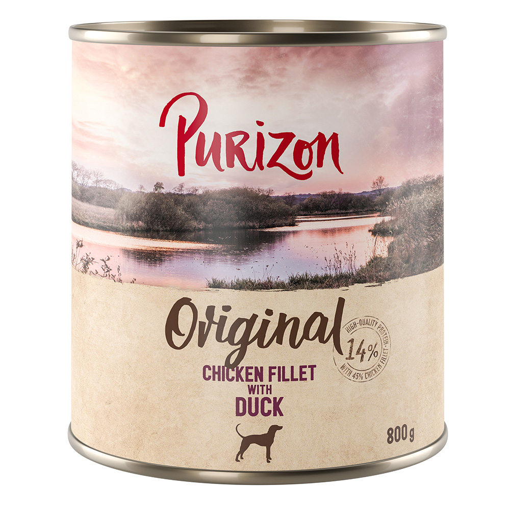 Purizon Original, 12 x 800 g  - NOWOŚĆ: filet z kurczaka z kaczką, marchwią i jeżynami